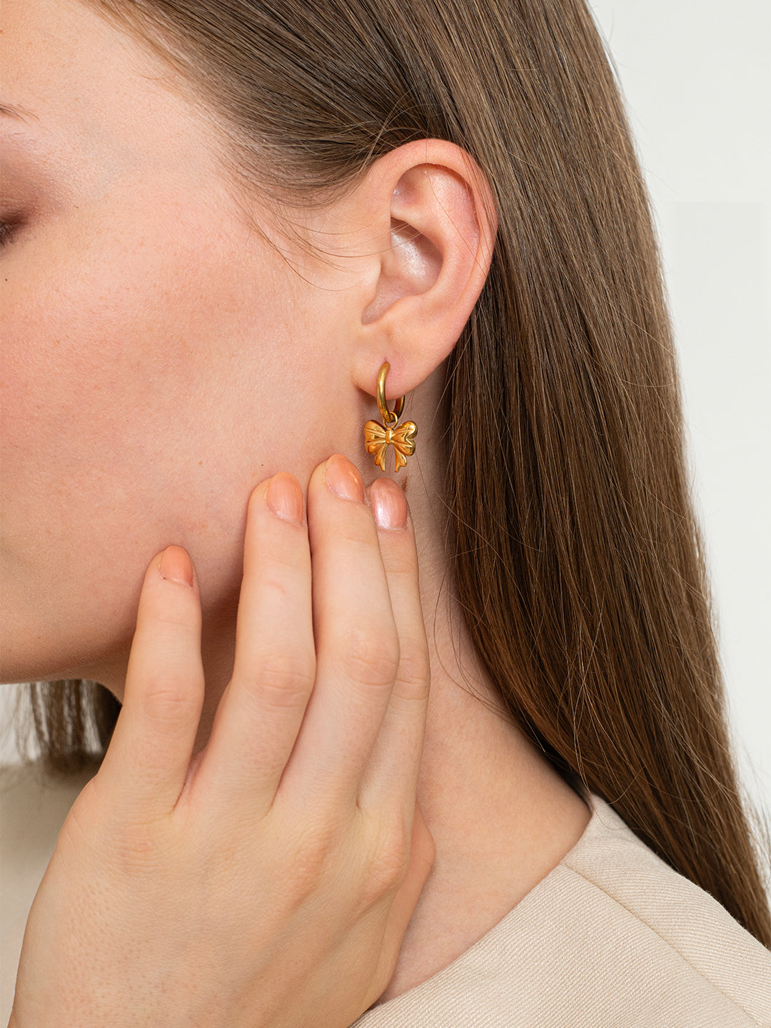 Bow Huggies - 18k Gold Plated image 3