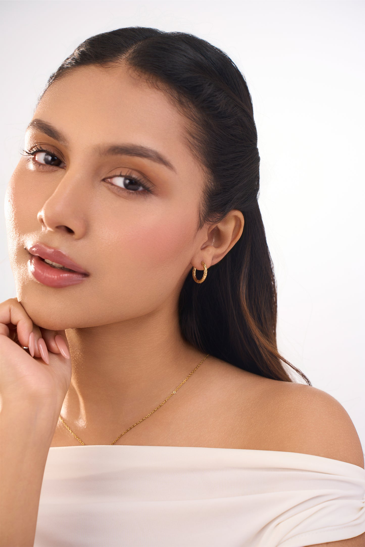 Gold Hoop Earrings Pack Set Of 3 - 18K Gold Plated