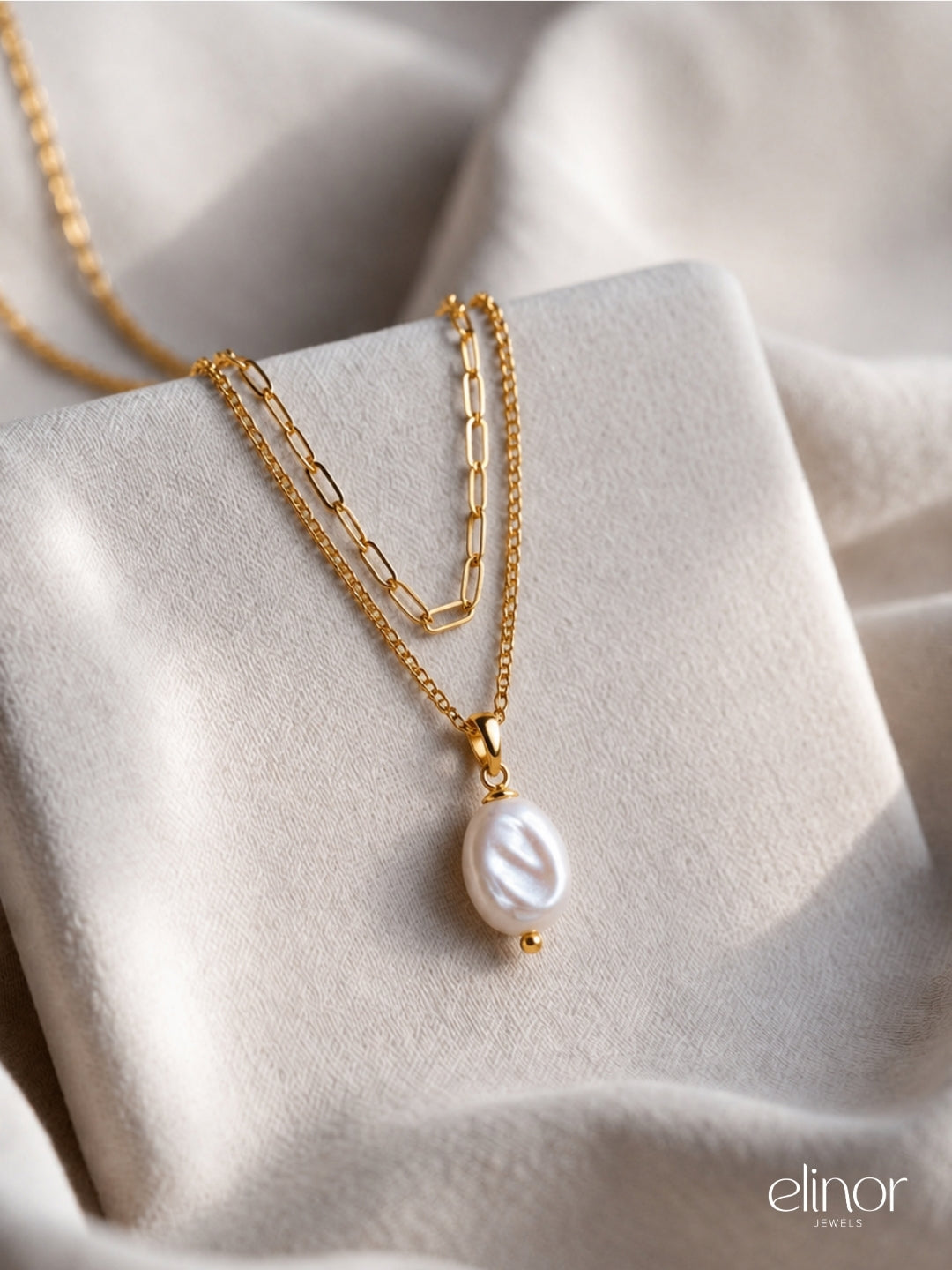 Baroque Layered Necklace - 18k Gold Plated image 5