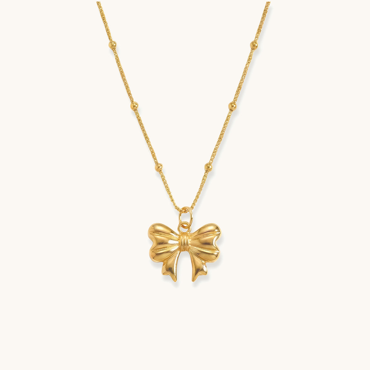Bow Necklace - 18k Gold Plated image 1