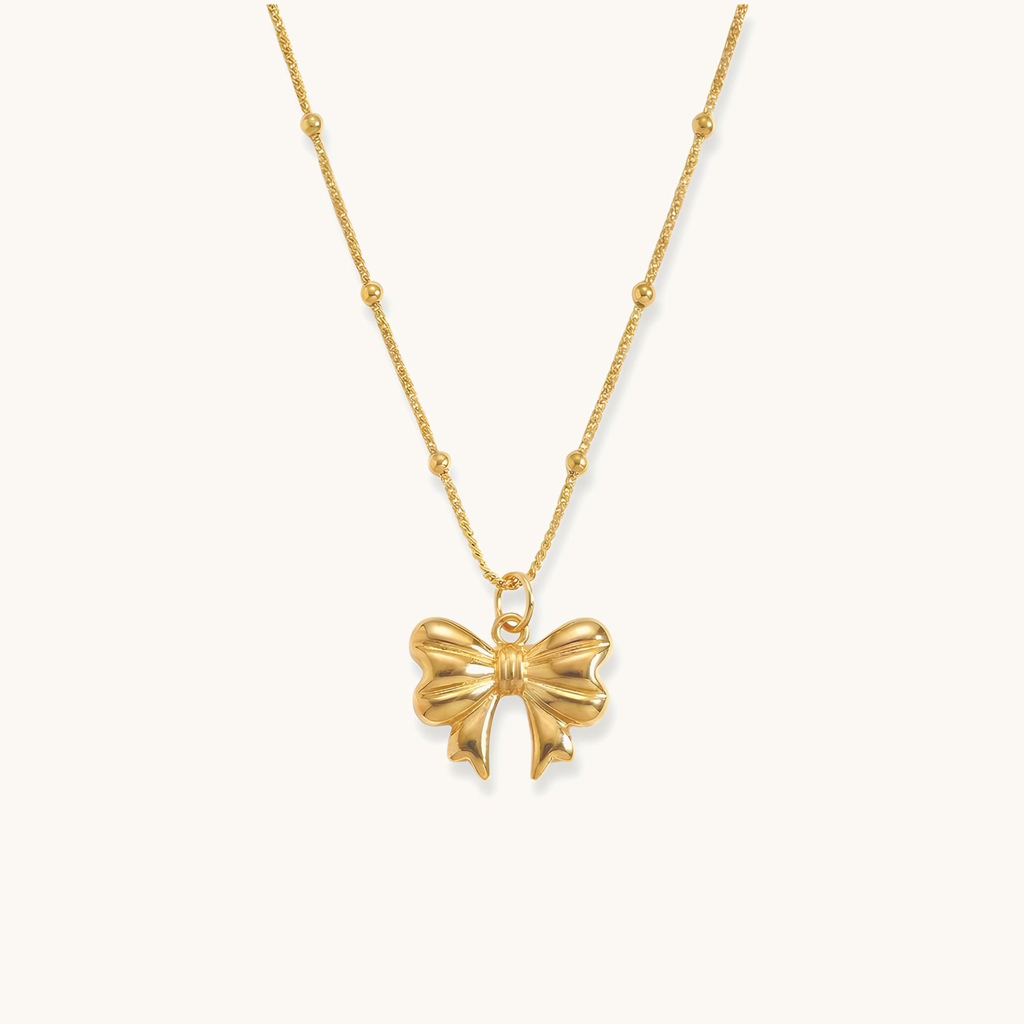 Bow Necklace - 18k Gold Plated