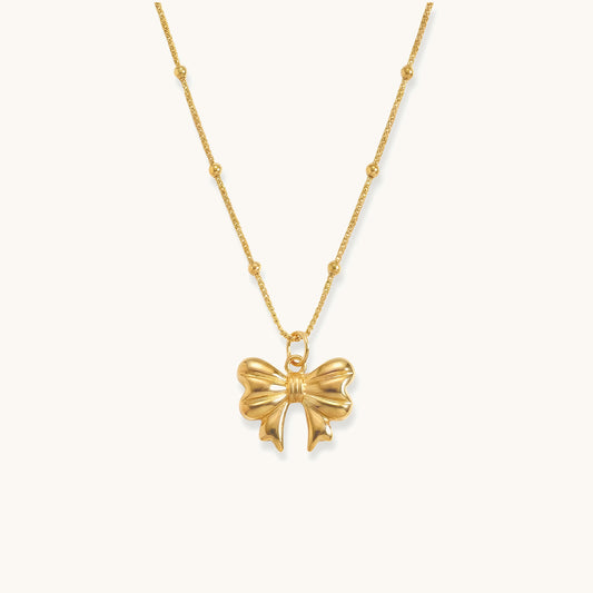 Bow Necklace - 18k Gold Plated