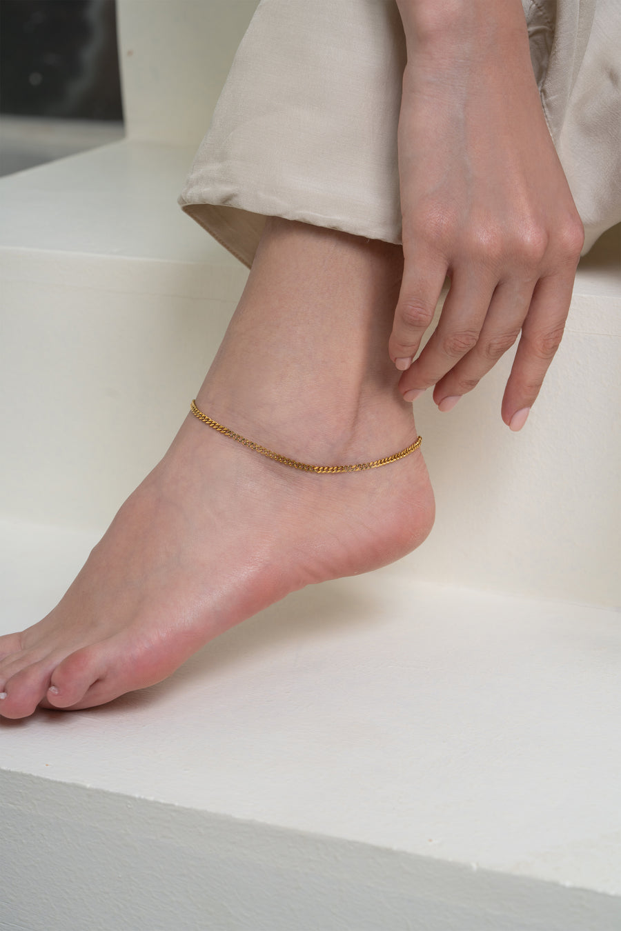 Gold Linkchain Anklet - 18K Gold Plated image 1
