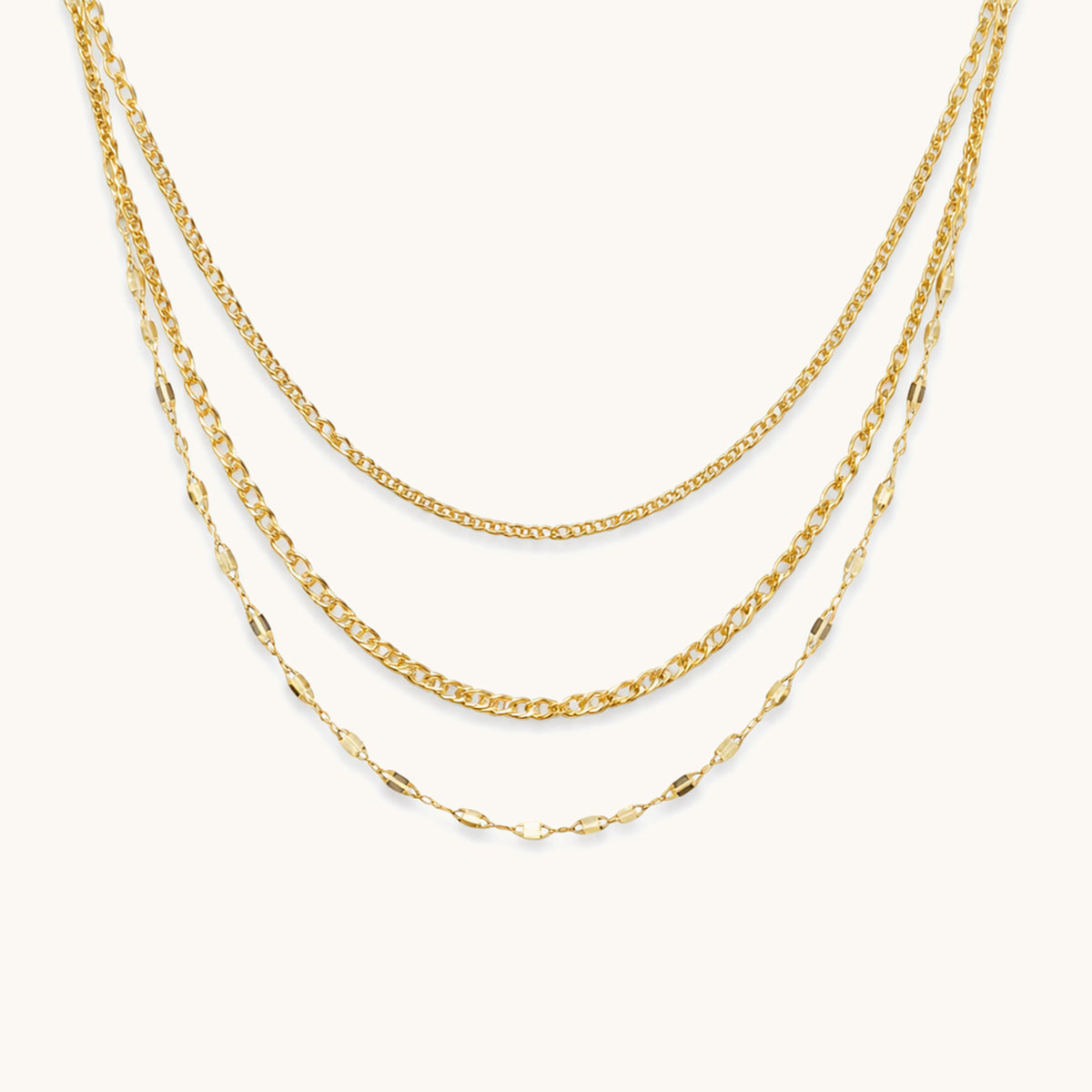 Tria Glow Necklace - 18K Gold Plated image 1