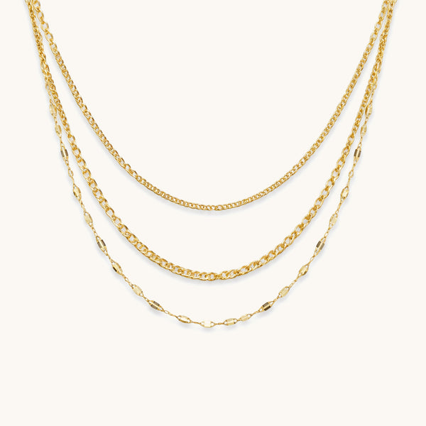 Tria Glow Necklace - 18K Gold Plated