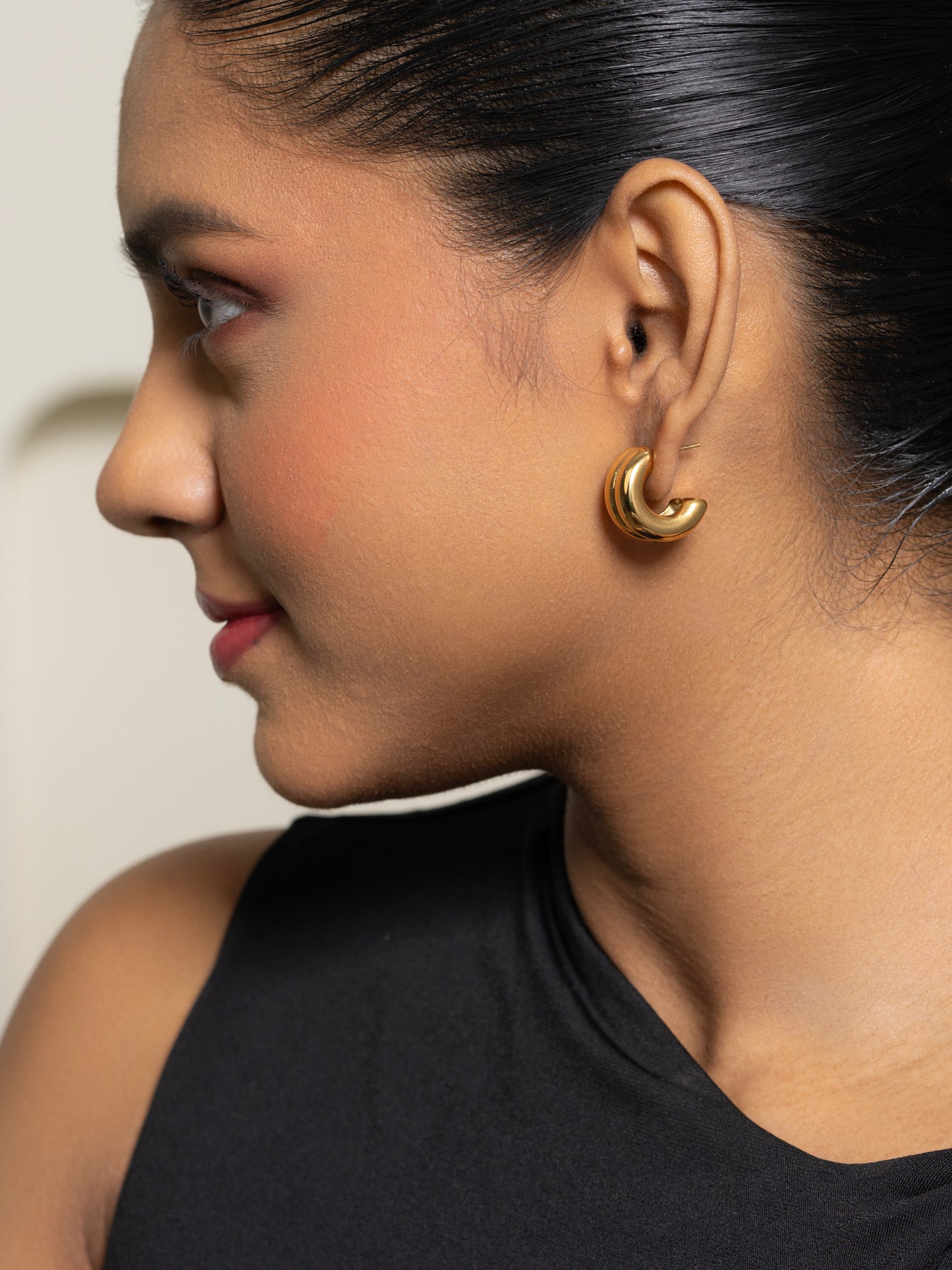 Double Hoop Earrings - 18K Gold Plated