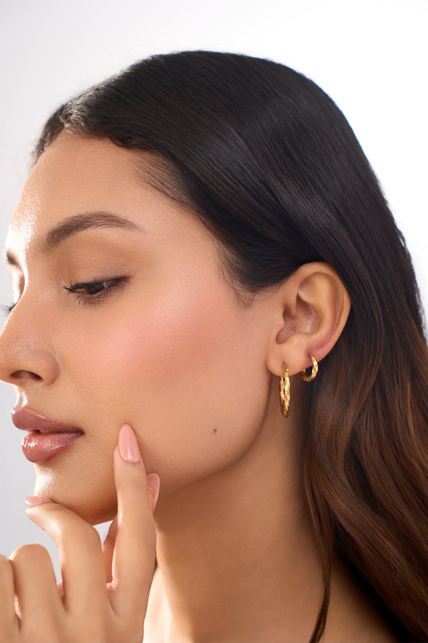 Everyday Hoop Earrings Set Of 2 - 18K Gold Plated