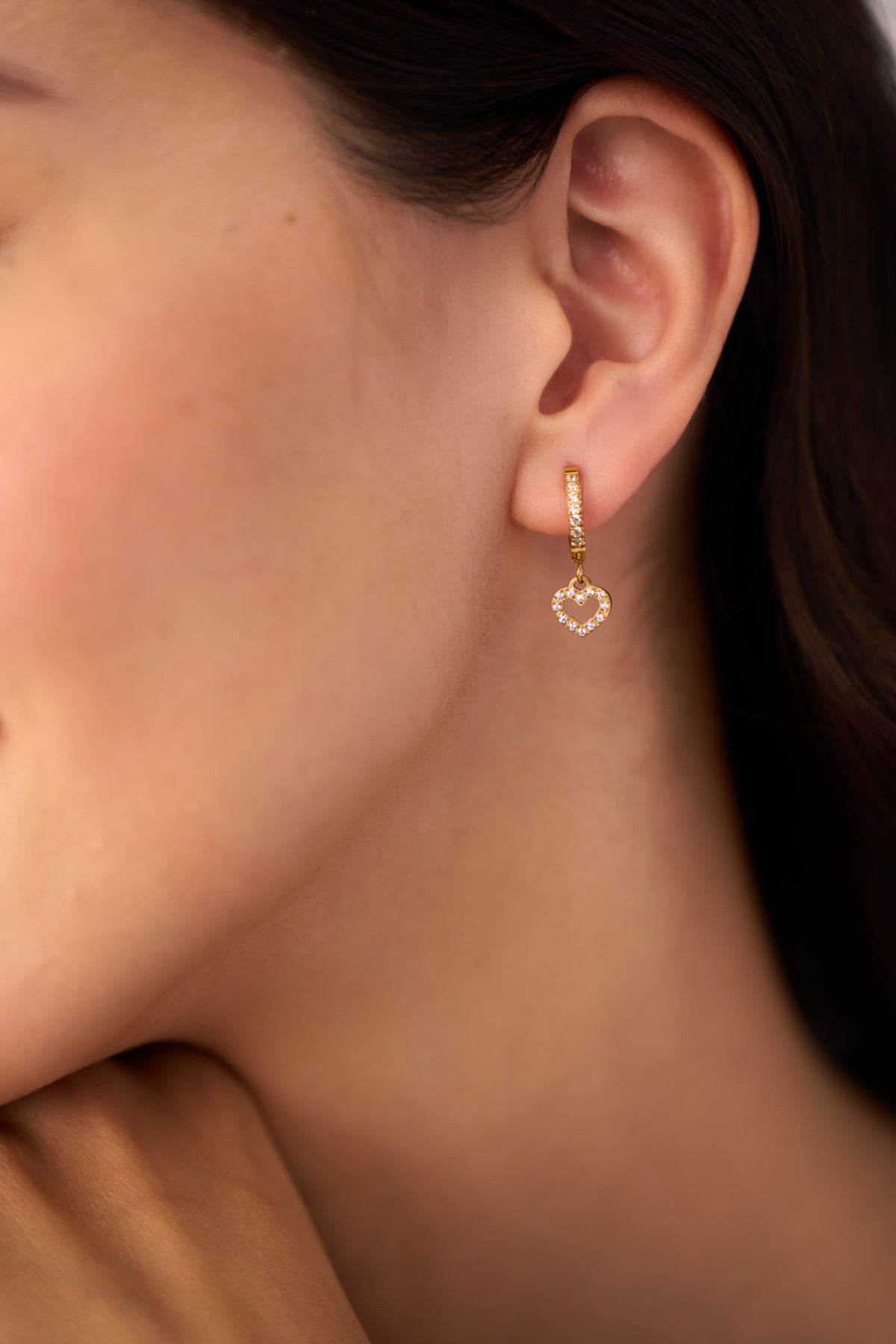 Heart Huggies - 18K Gold Plated image 2