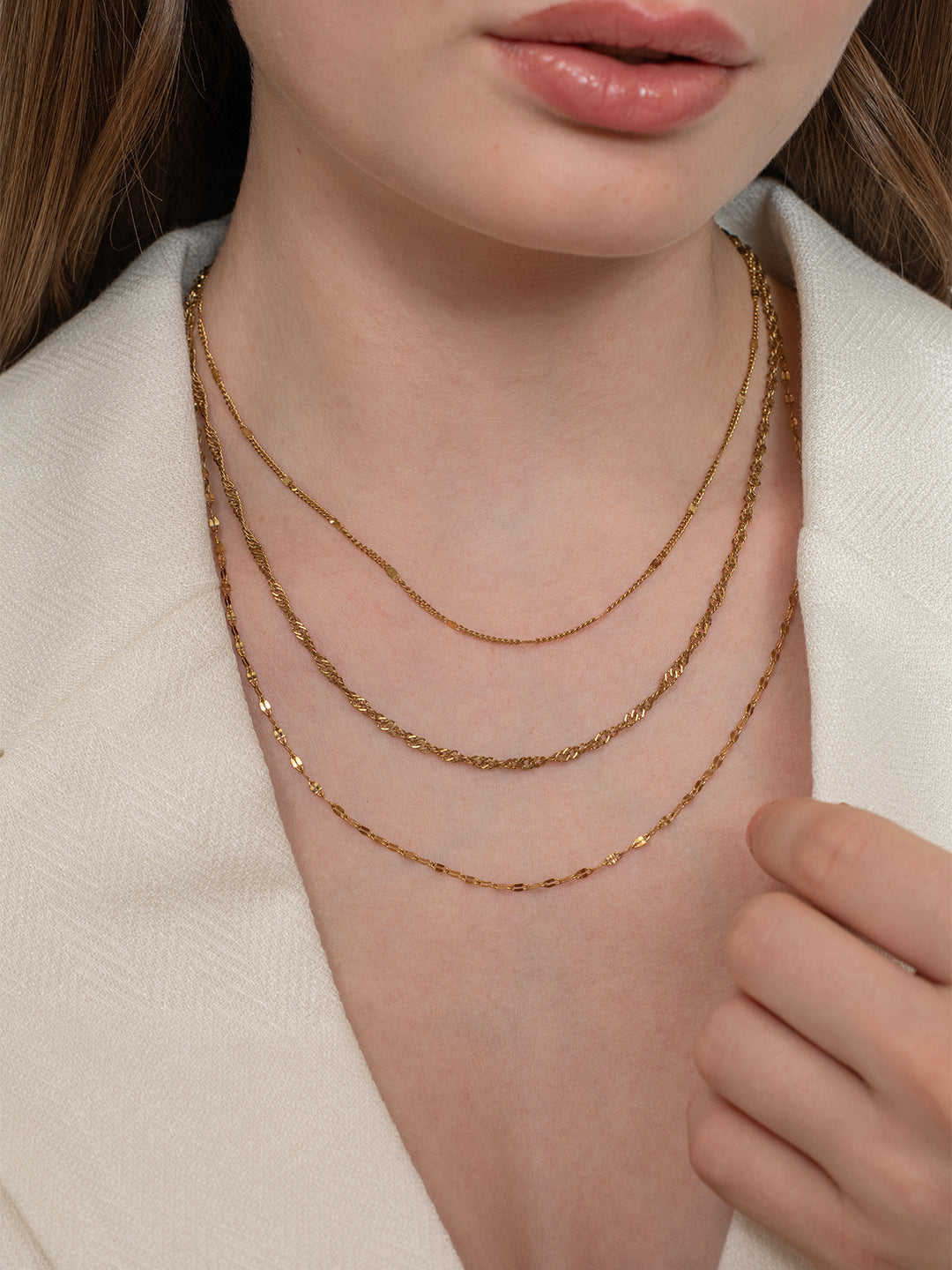 Tria Glow Necklace - 18K Gold Plated