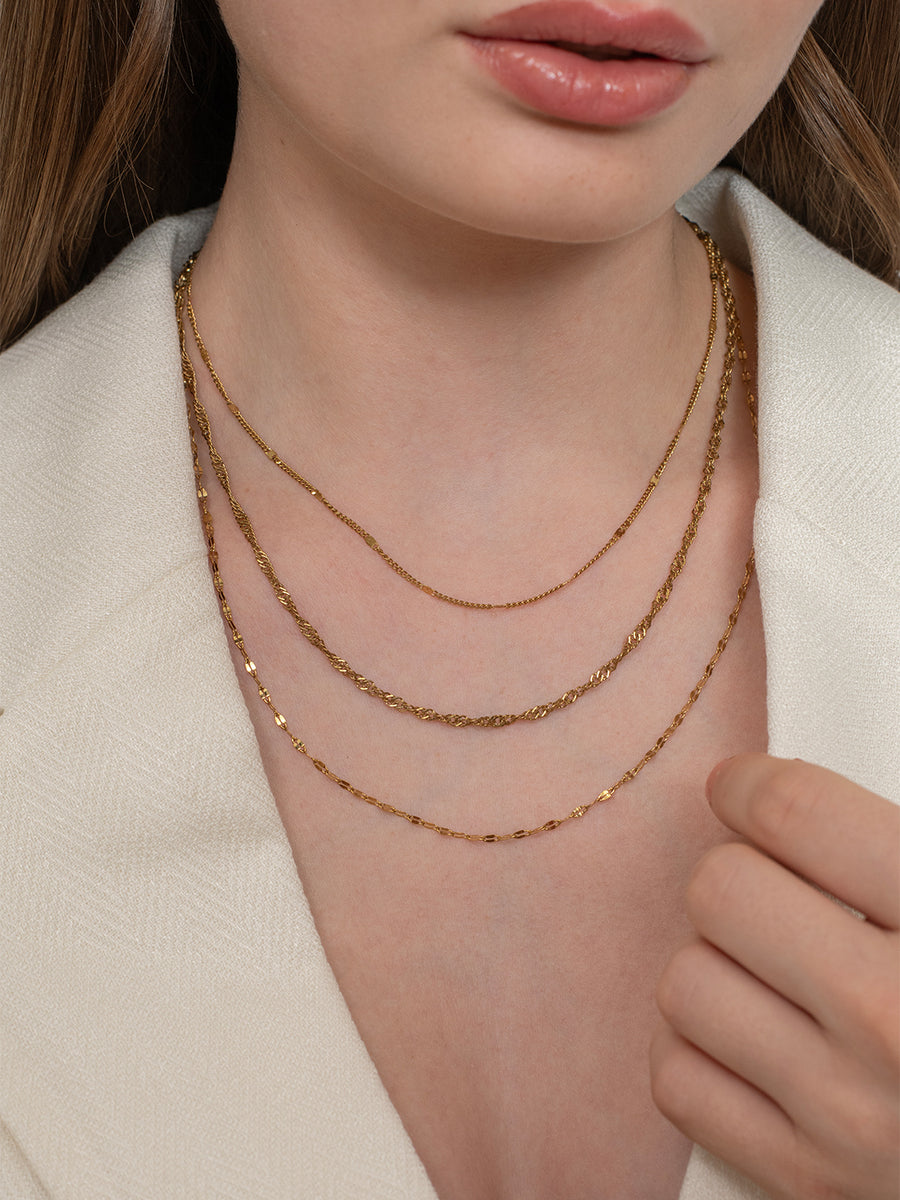 Tria Glow Necklace - 18K Gold Plated image 4
