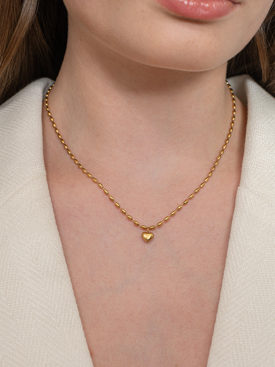 Rhythm Heart Necklace - 18k Gold Plated