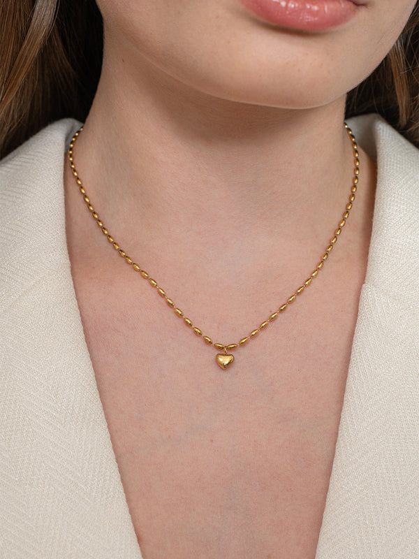 Rhythm Heart Necklace - 18k Gold Plated