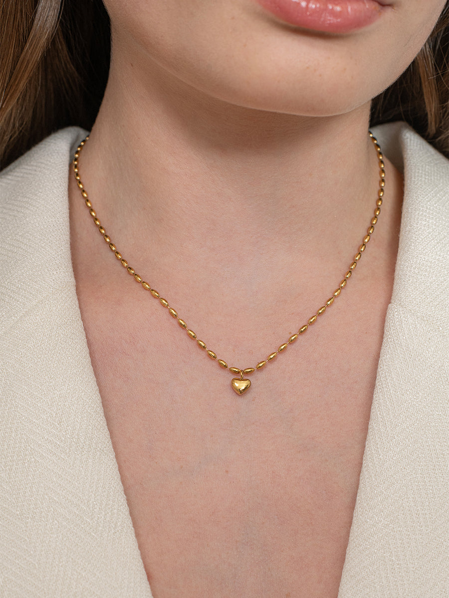 Rhythm Heart Necklace - 18k Gold Plated image 2