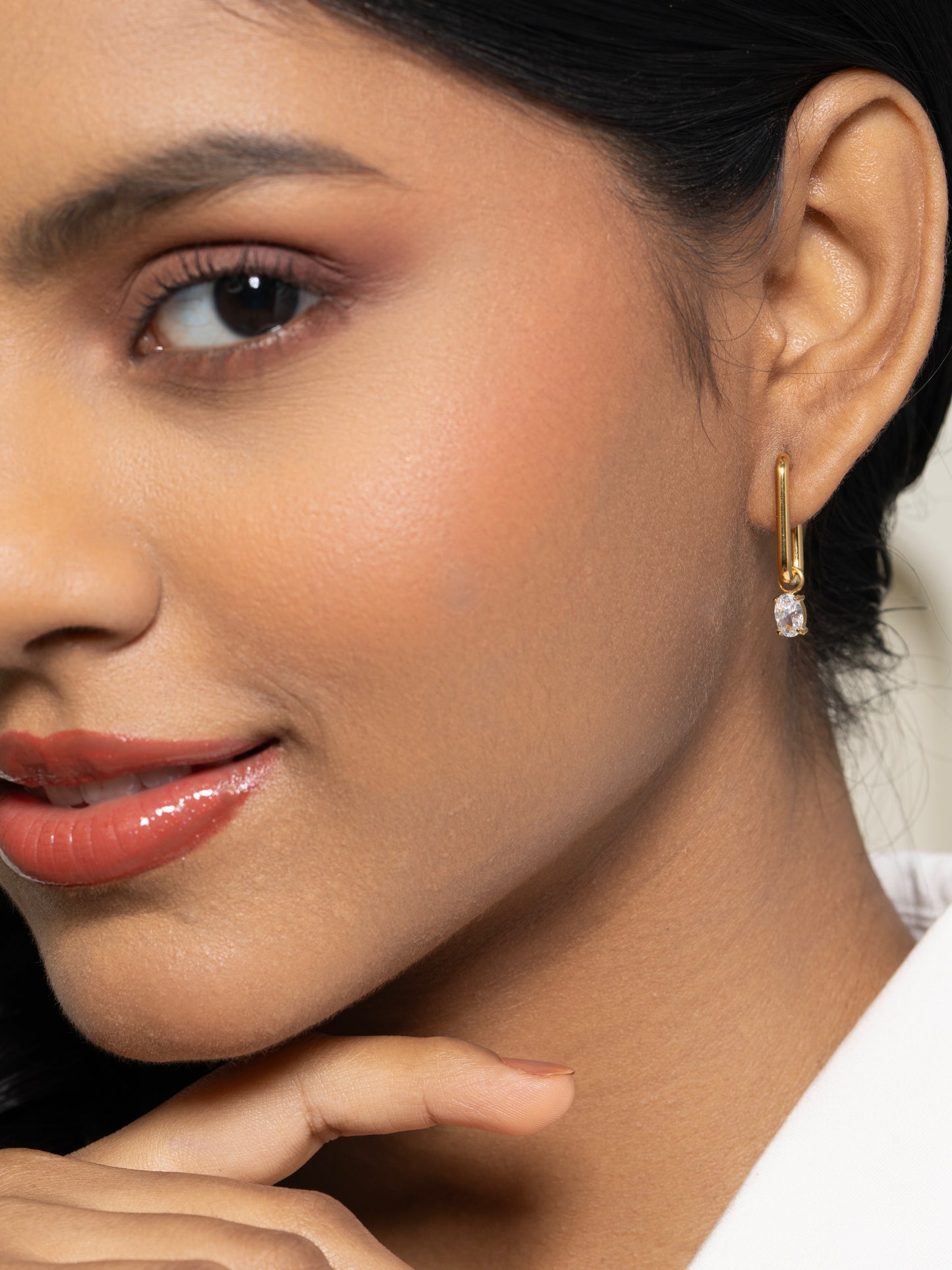 Sierra Diamond Hoops - 18K Gold Plated