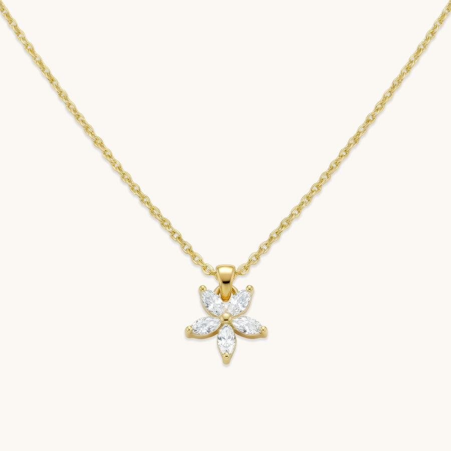 Gold Flower Necklace - 18k Gold Plated image 2