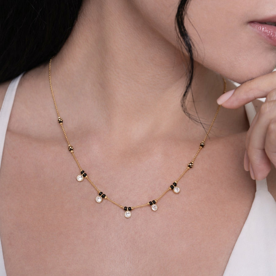 Saaj Drop Mangalsutra - 18K Gold Plated image 1