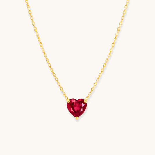 Love Ruby Necklace - 18k Gold Plated