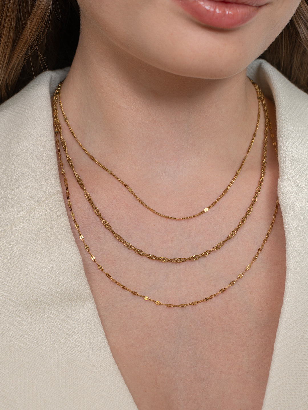 Tria Glow Necklace - 18K Gold Plated image 3