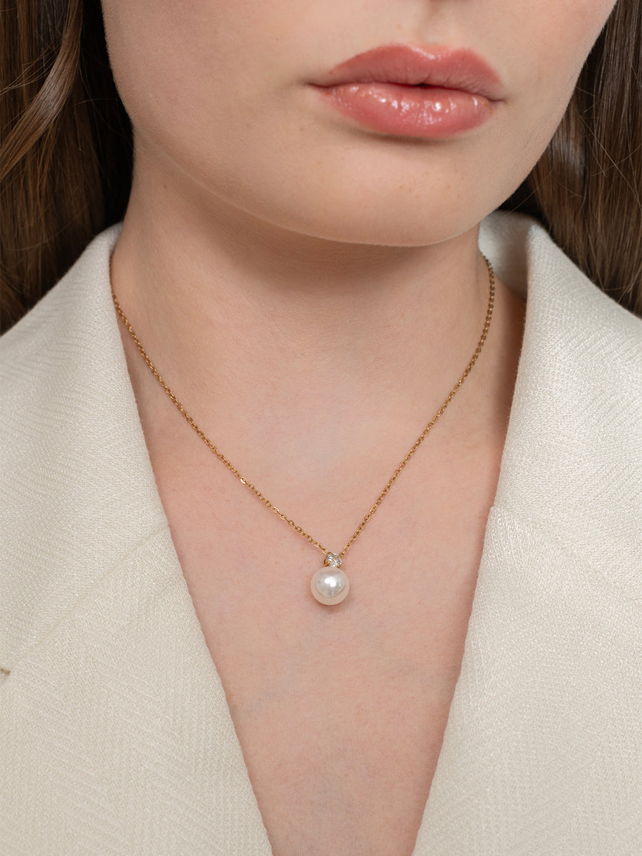 Celest Pearl Necklace - 18k Gold Plated image 4