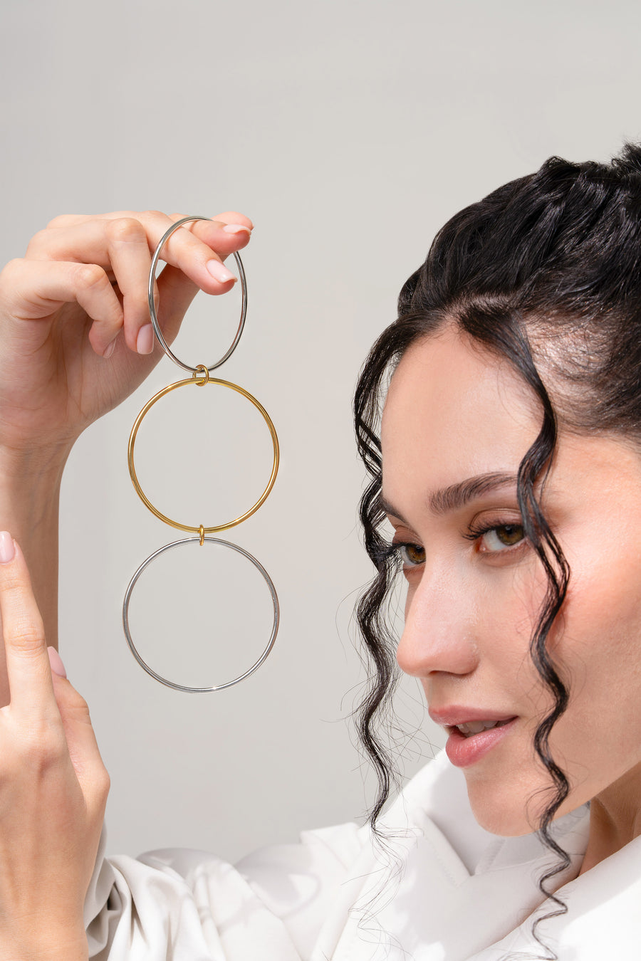 Lola  Stacked Bangle- 18k Gold Plated image 2