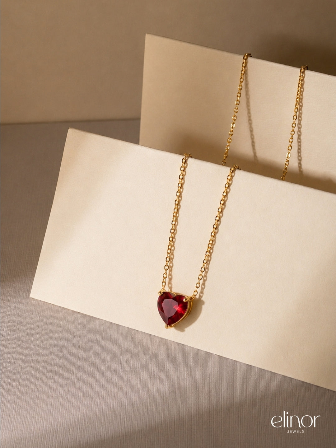 Love Ruby Necklace - 18k Gold Plated