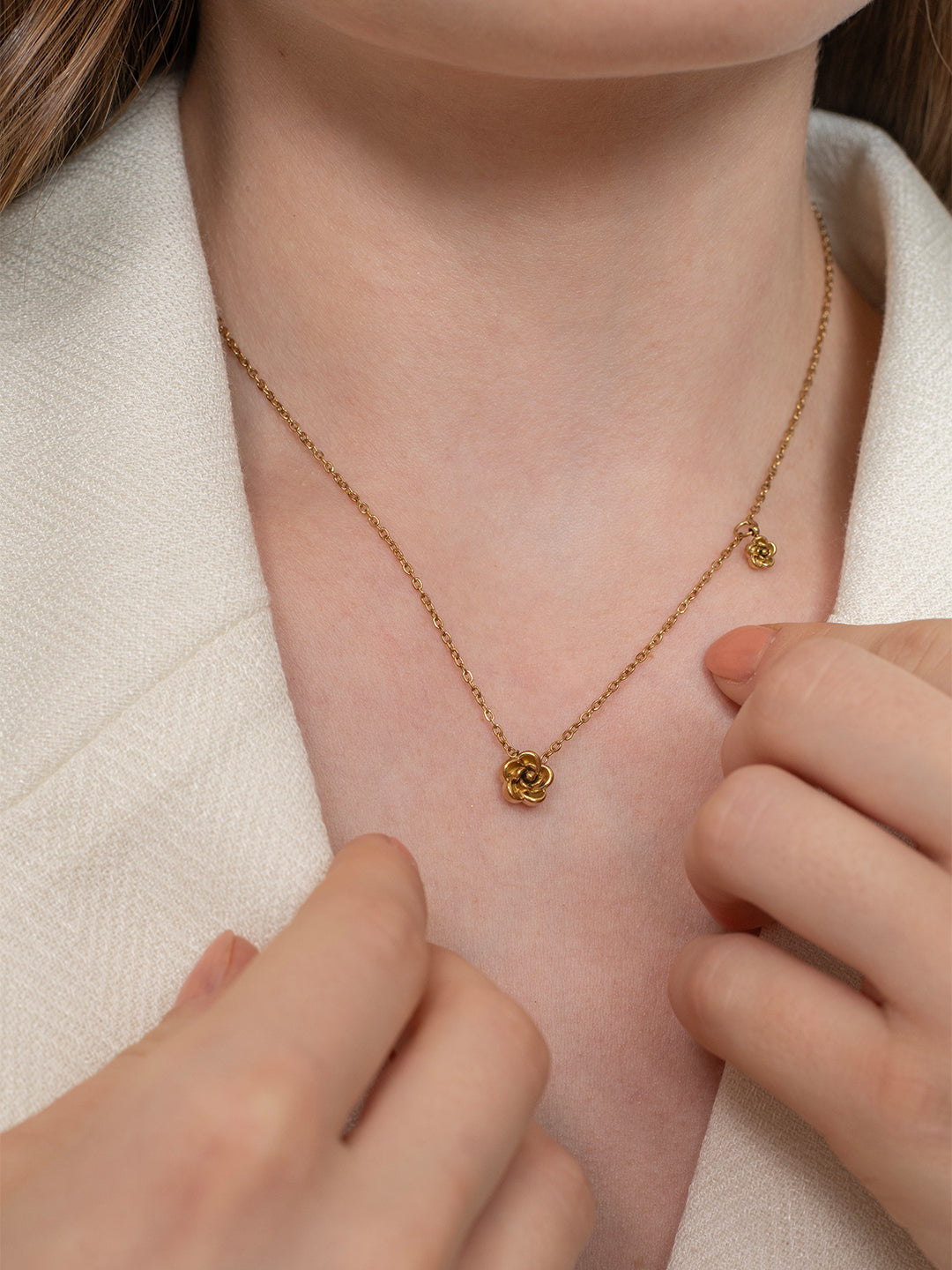 Roselle Necklace - 18K Gold Pleated