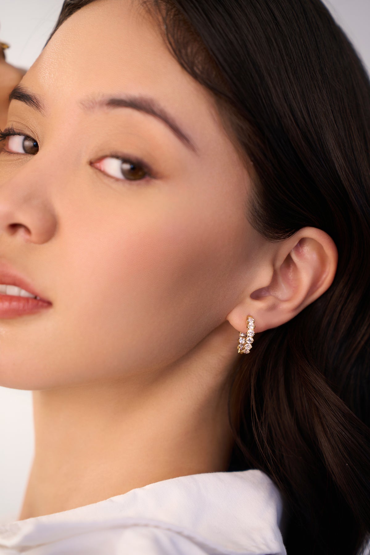 Juliana Diamond Hoops- 18K Gold Plated image 2