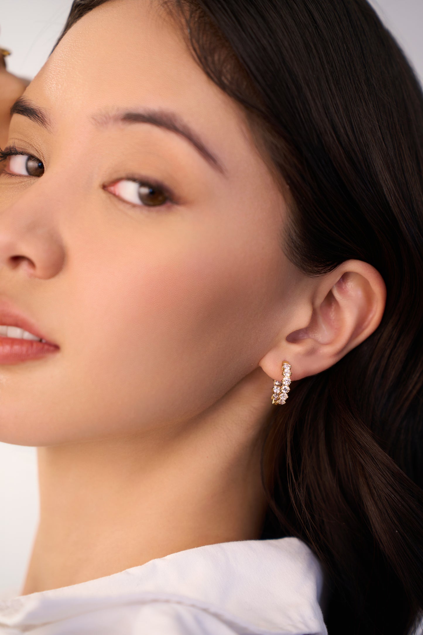 Juliana Diamond Hoops- 18K Gold Plated