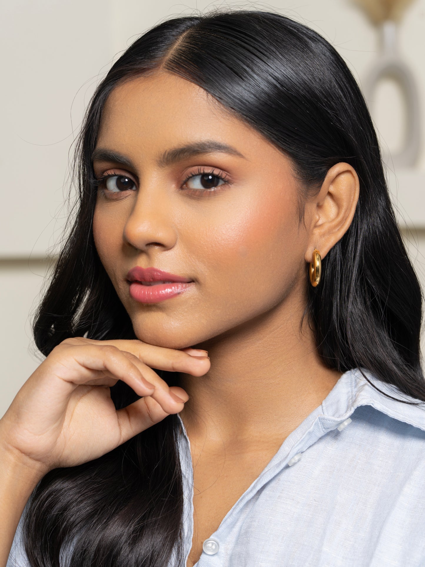Celine Hoops Medium - 18K Gold Plated