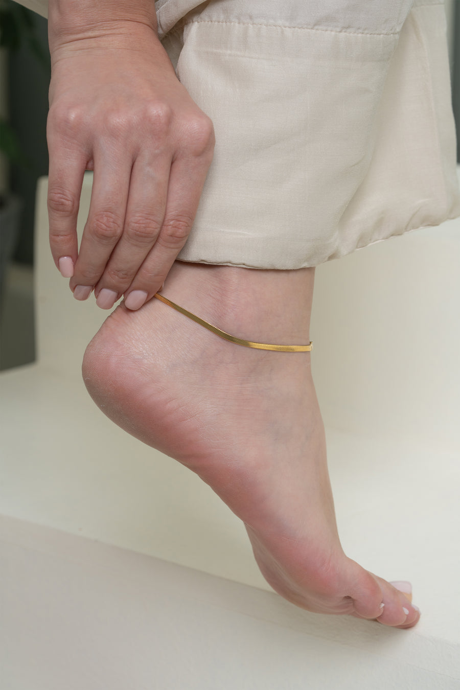 Classic Gold Anklet - 18K Gold Plated image 1
