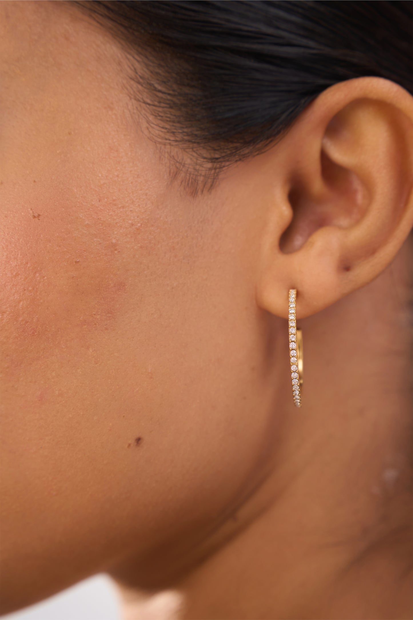 Classic Diamond Hoops - 18k Gold Plated