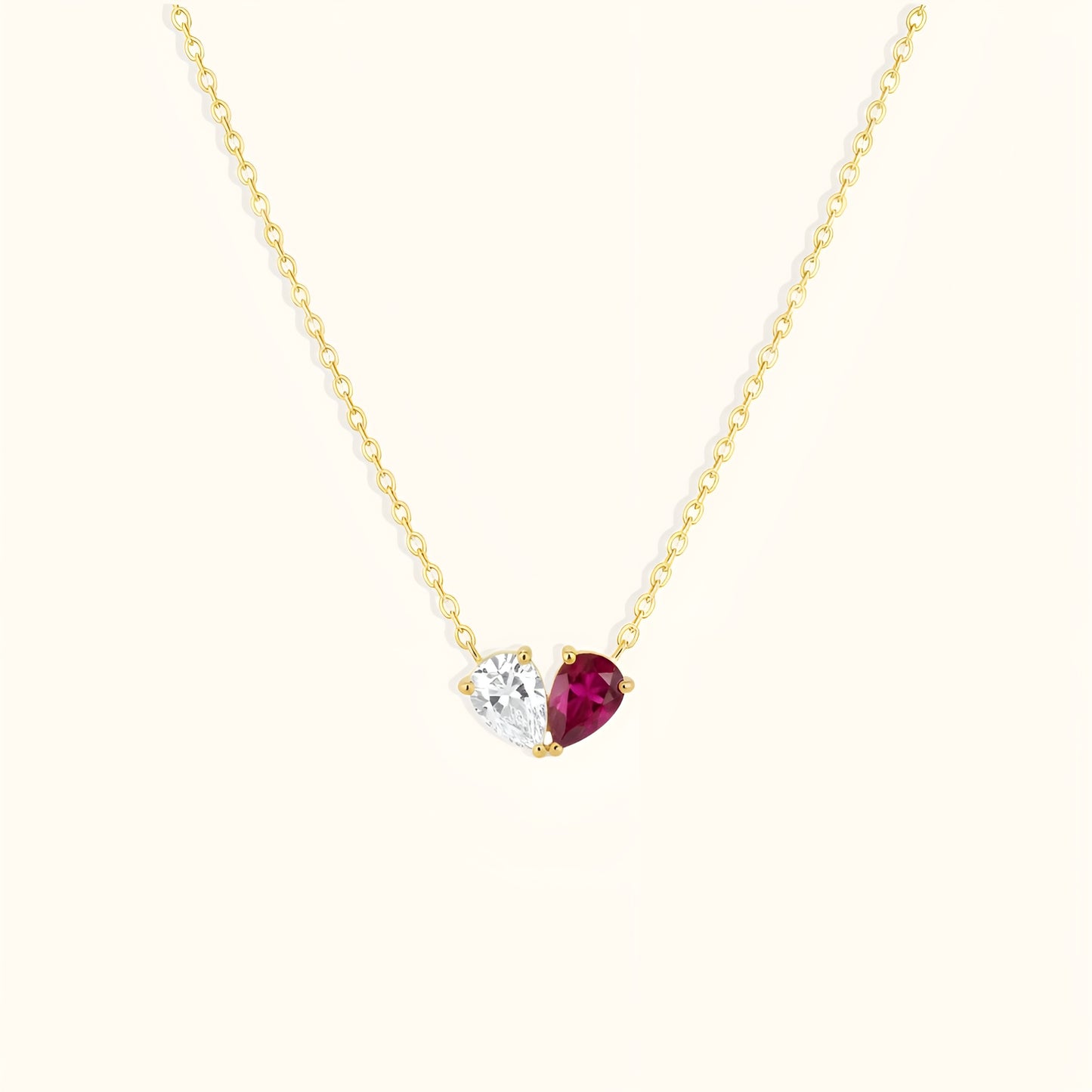 Serena Ruby Necklace - 18K Gold Plated