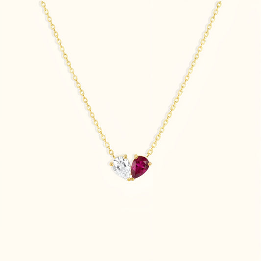 Serena Ruby Necklace - 18K Gold Plated