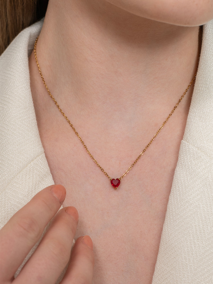 Love Ruby Necklace - 18k Gold Plated image 4