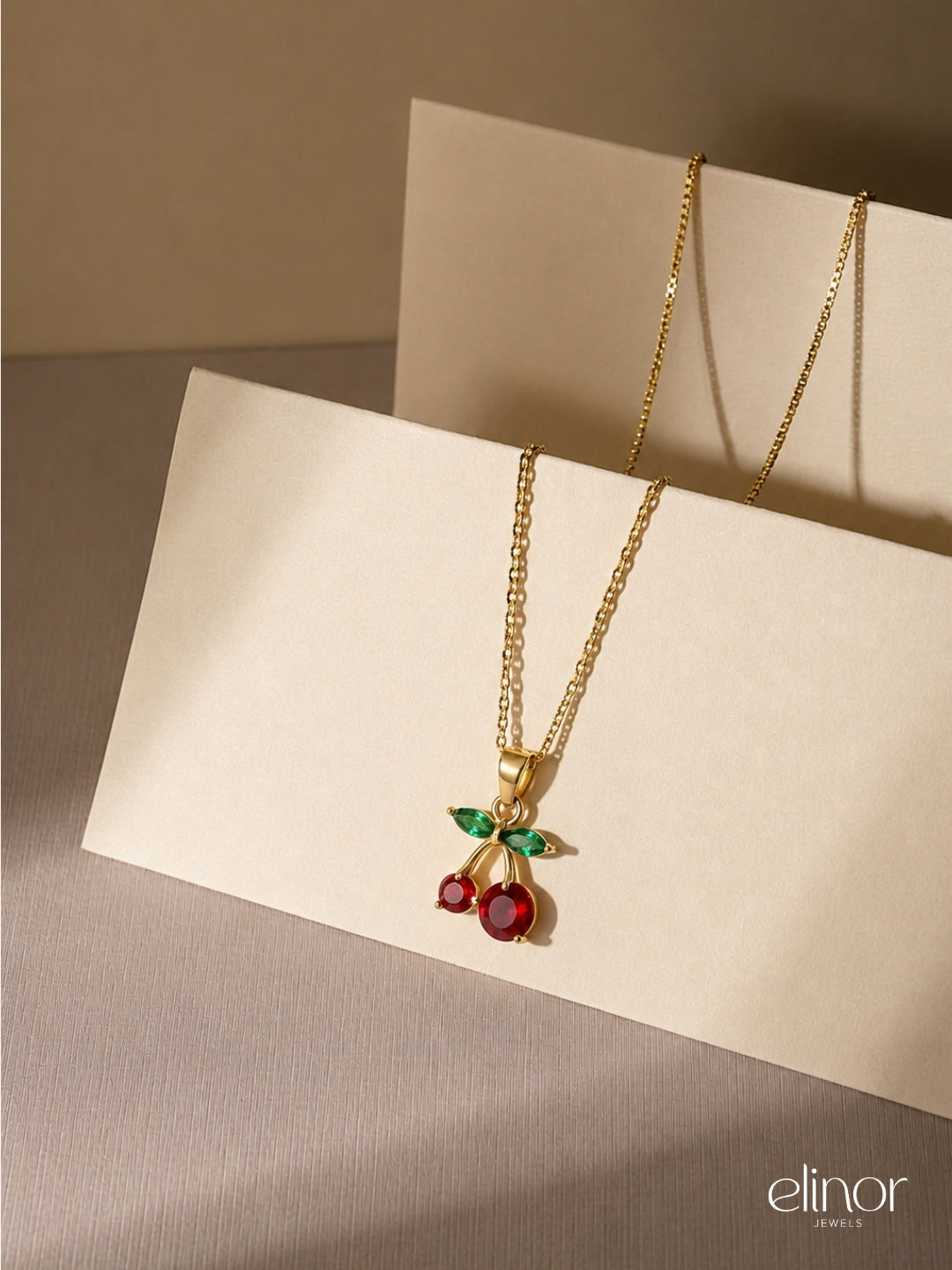 Sweet Cherry Necklace - 18k Gold Plated