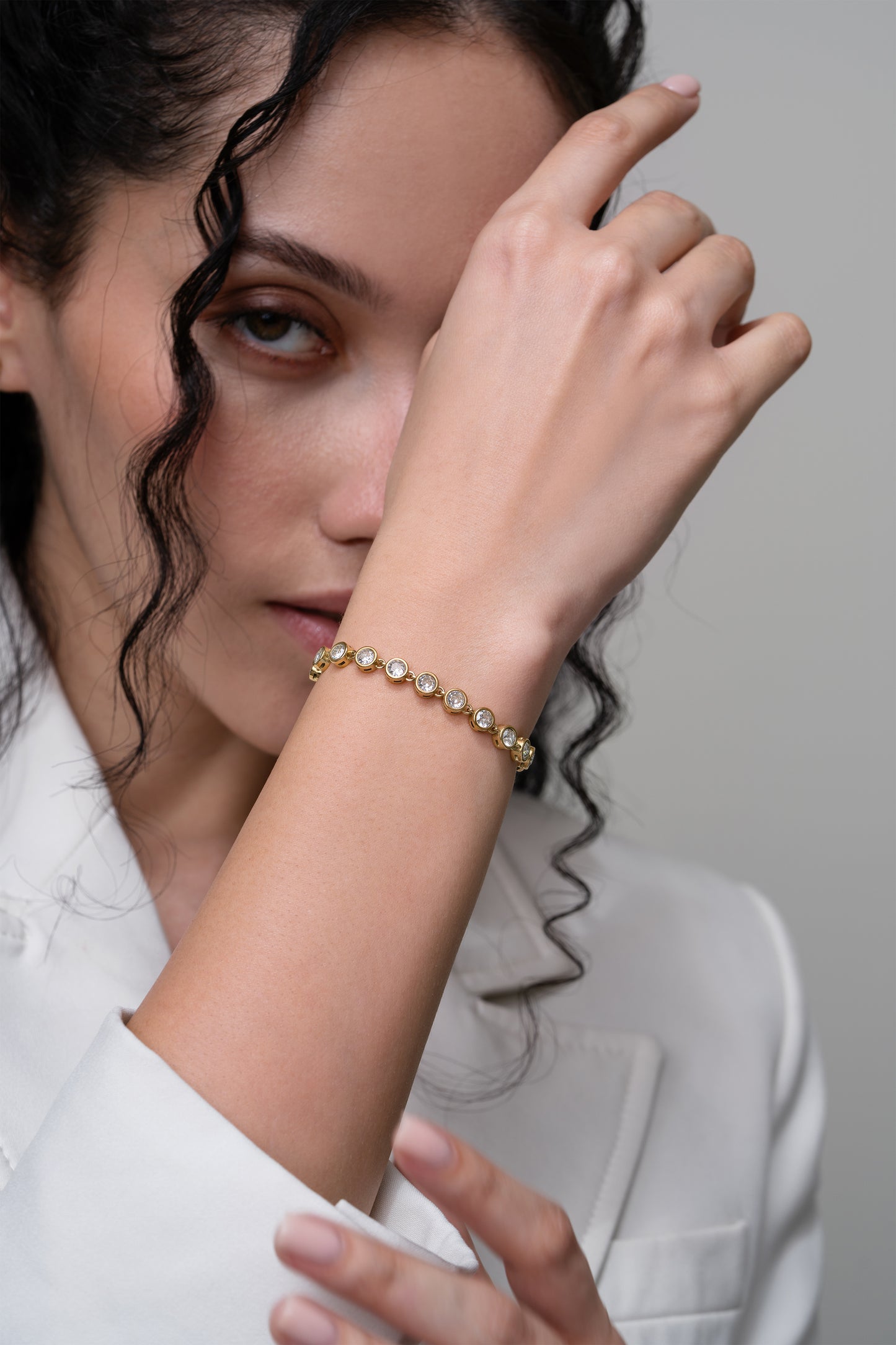 Classic Bezel Tennis Bracelet - 18K Gold Plated