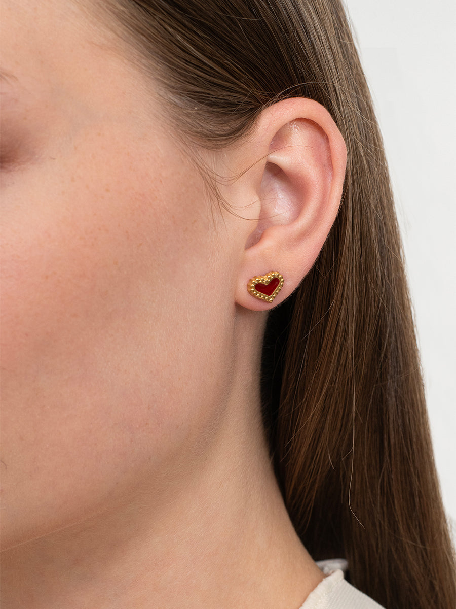 Candy Heart Studs - 18k Gold Plated image 4