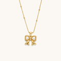 Bow Blossom Necklace - 18K Gold Plated