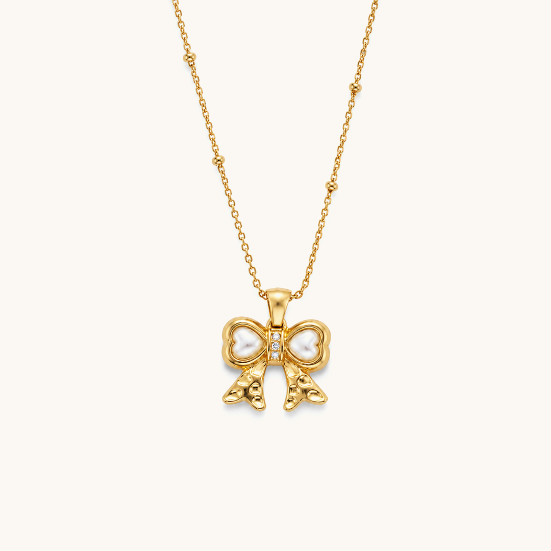 Bow Blossom Necklace - 18K Gold Plated image 1