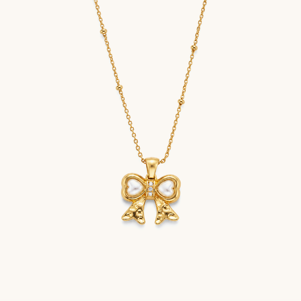 Bow Blossom Necklace - 18K Gold Plated
