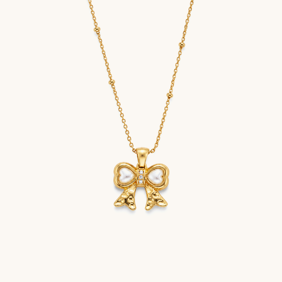 Bow Blossom Necklace - 18K Gold Plated image 1