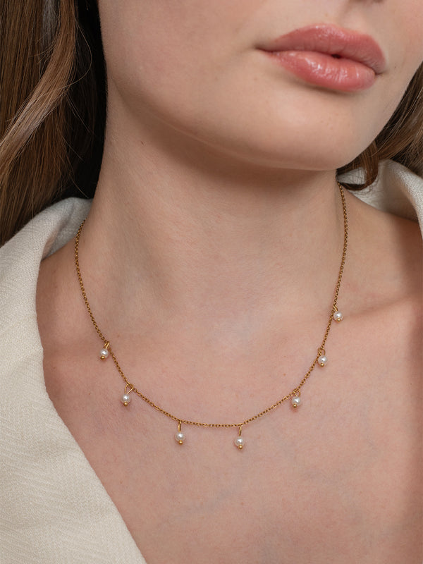 Pearl Drop Necklace - 18k Gold Plated