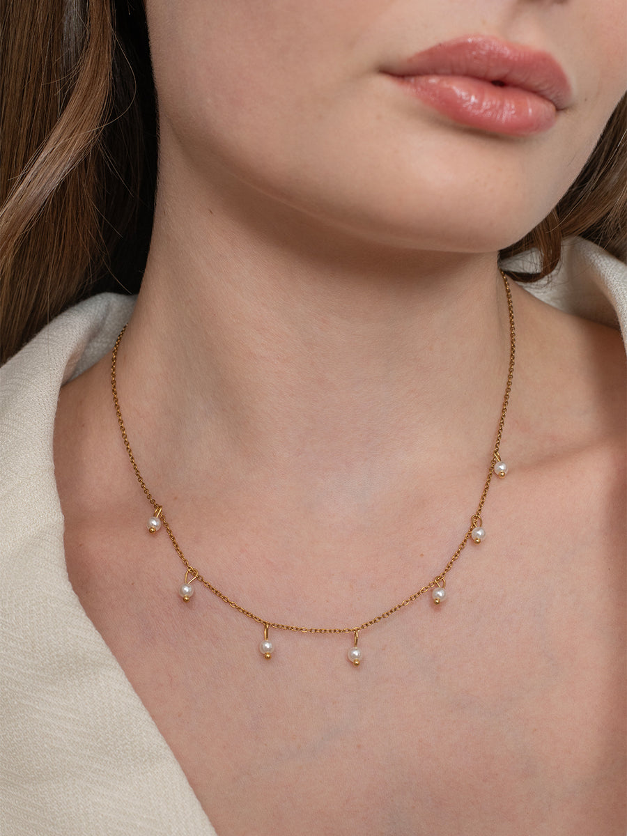 Pearl Drop Necklace - 18k Gold Plated image 2