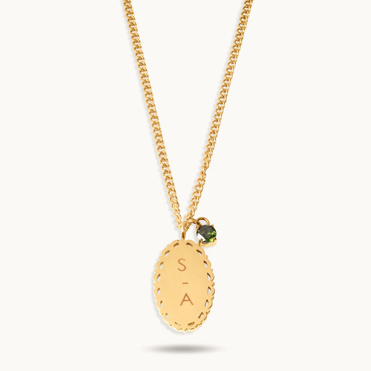 Vintage Oval Necklace - 18K Gold Plated