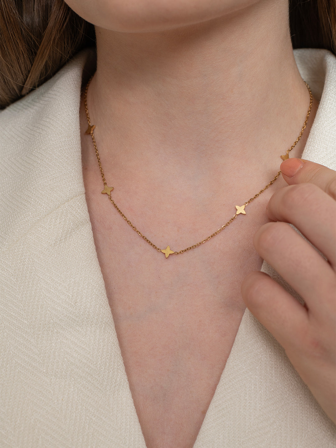 Astral Clover Necklace - 18k Gold Plated