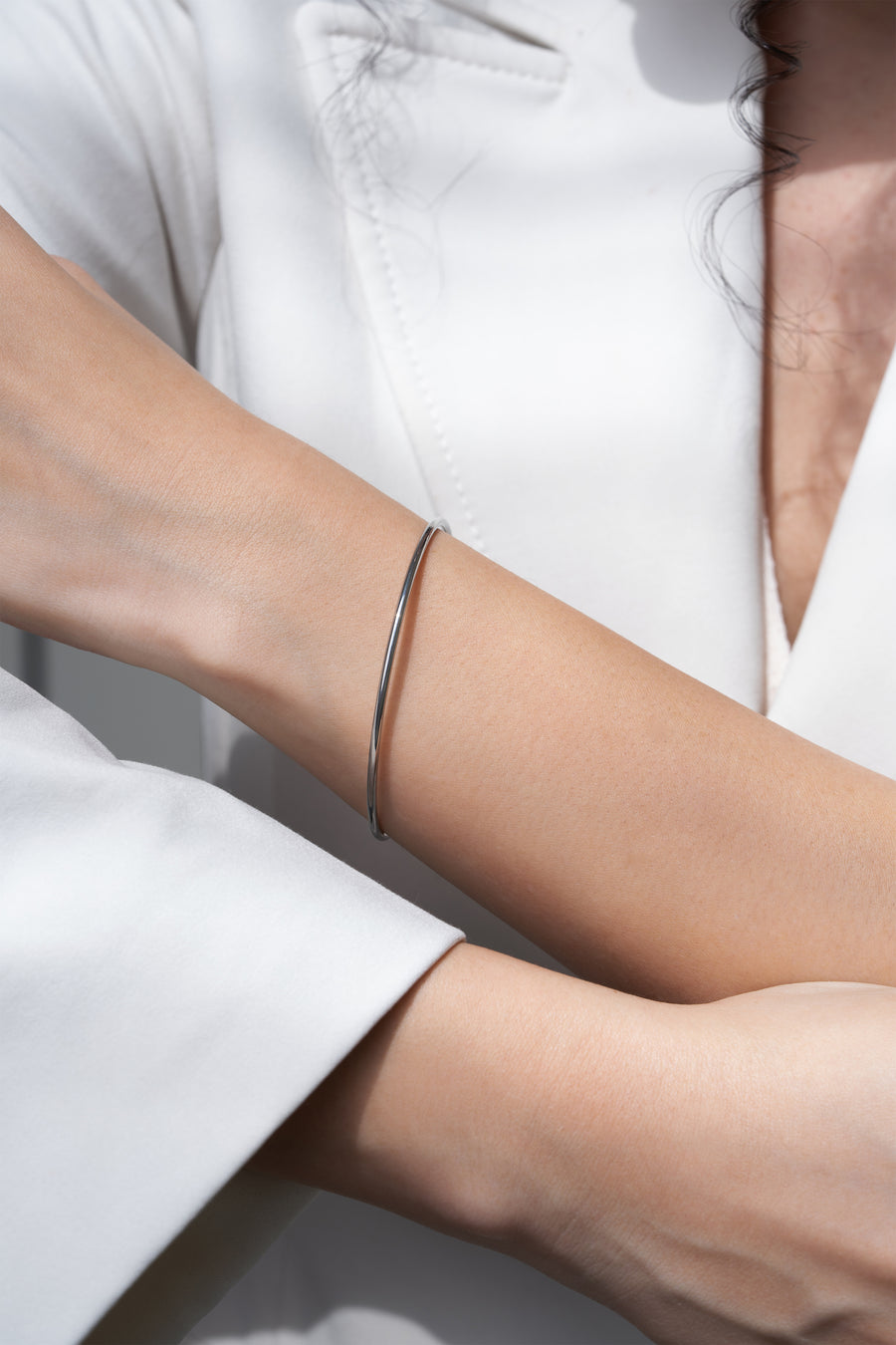 Classic Silver 2mm Bangle - Silver Edition image 1