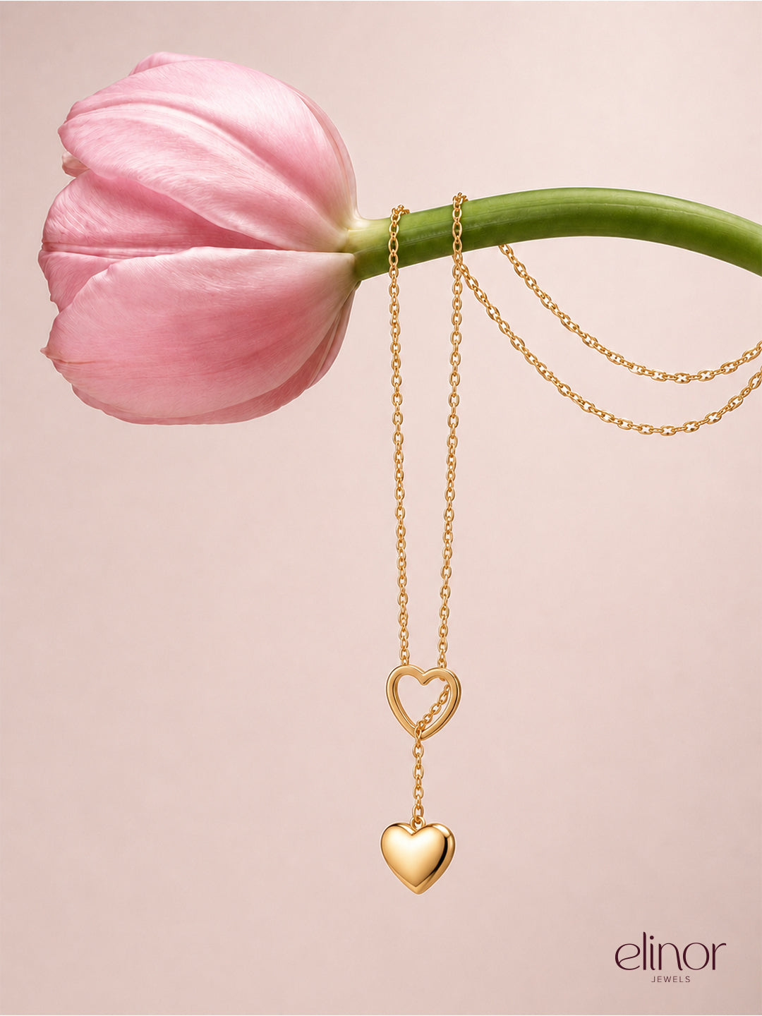 Hearts of Heart Necklace - 18K Gold Plated image 2
