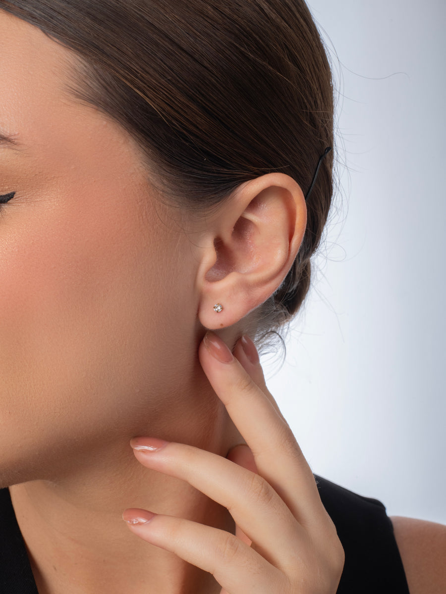 1mm Diamond Studs - 18K Gold Plated image 2