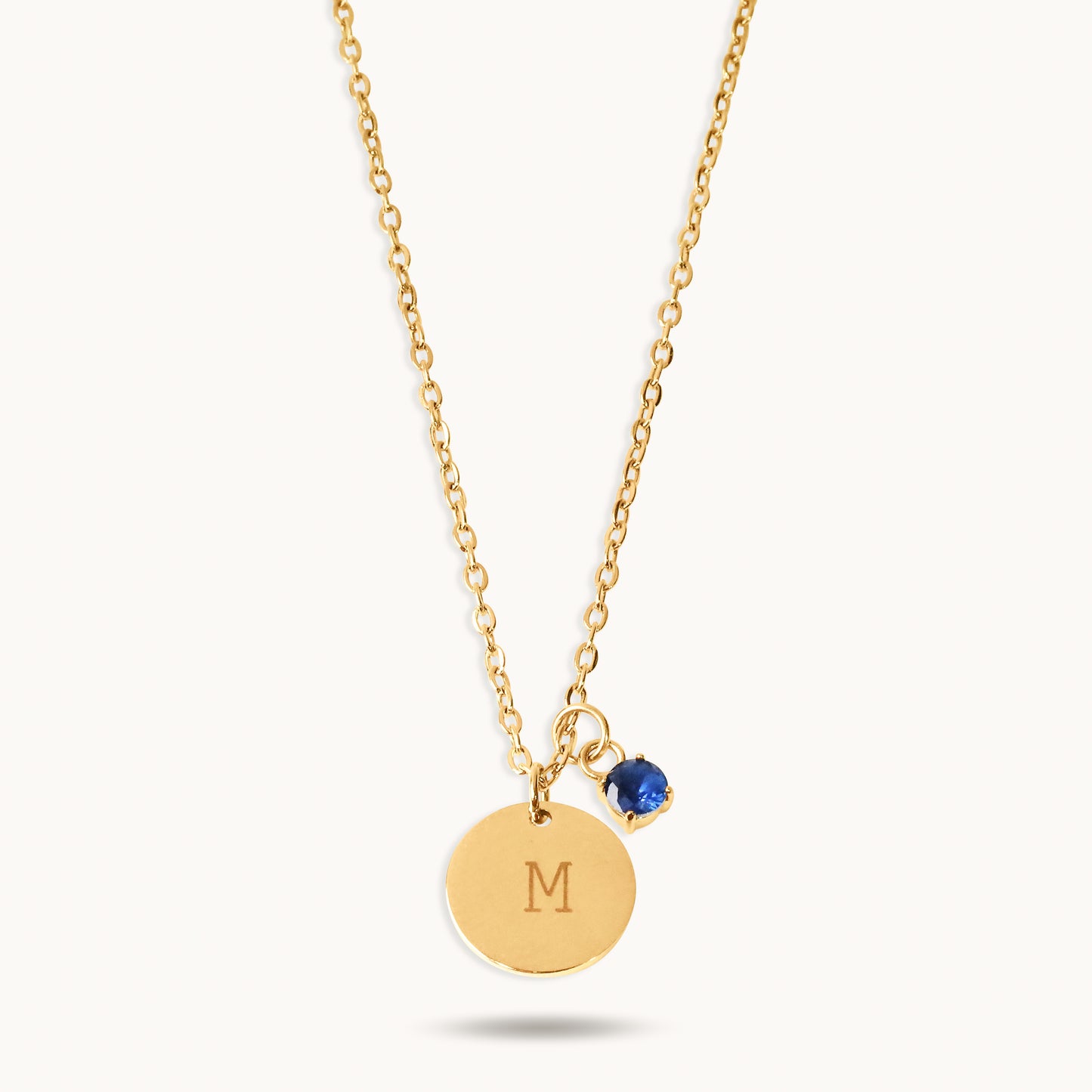 Initial Coin Necklace - 18K Gold Plated