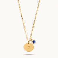 Initial Coin Necklace - 18K Gold Plated